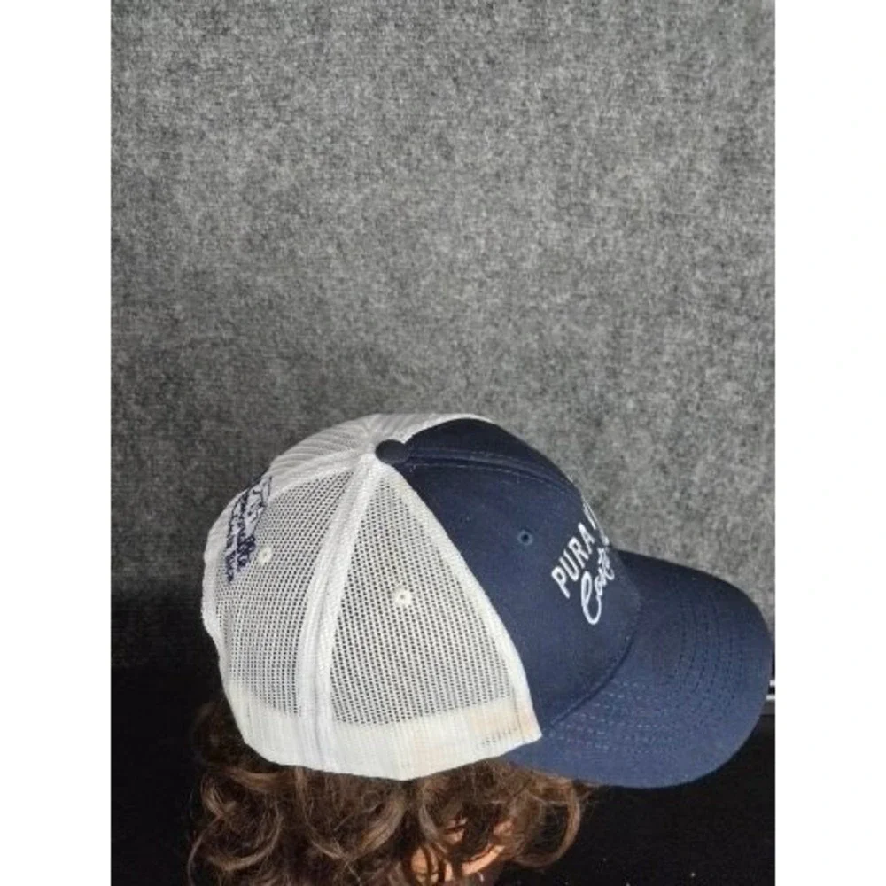 Pura Vida Costa Rica Mesh Trucker‎ Hat Navy Blue White Embroidered Gorilla Caps